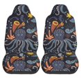 thumbnail image 2 of XMXT 2Pcs Car Seat Cover Decor Protector, Undersea Creatures Decoration Bucket Auto Front Seats Covers Fits for Cars SUVs Trucks, Universal Fit, 2 of 9