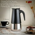 thumbnail image 6 of Mixpresso 6 Cup Greca Stovetop Espresso Maker 10oz, Moka Pot with Coffee Percolator Design, Stainless Steel Stove Top Coffee Maker for Camping or Home, Italian Coffee Maker Stovetop, Black Coffee Pot, 6 of 7