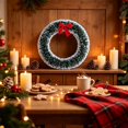 thumbnail image 6 of Frosted Tinsel Christmas Wreath with Snowy Tips for Window Door Decor, 6 of 6