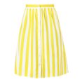 thumbnail image 1 of Allegra K Falda Mujer Midi A Rayas Con Botones Y Elástica, dos colores Amarillo XS, 1 of 6