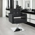 thumbnail image 3 of BarberPub 360° Swivel Hydraulic Salon Chair, Hairstylist Styling Chair, Black, 3 of 9