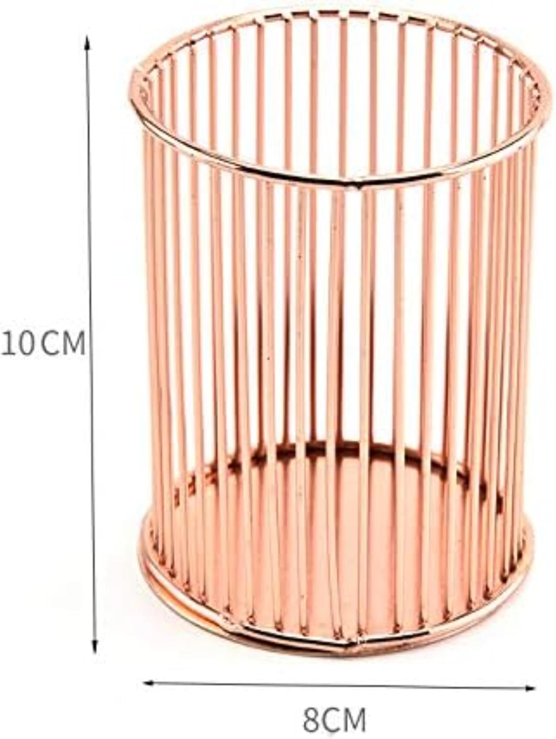 ABPETE Pencil Cup,Pen Holder, Wire Metal Pencil Holder, Decorative Desk Storage Organizer Container for Stationery and Desk Accessories (Rose Gold 1,2-PACK)