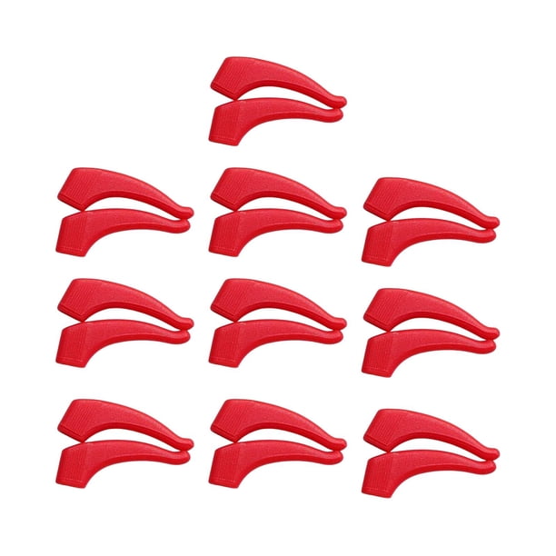 20 piezas de agarre antideslizante para gafas, ganchos para la oreja, retenedores para gafas, agarre para gafas Rojo