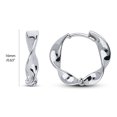 thumbnail image 2 of BERRICLE Sterling Silver Woven Medium Fashion Hoop Earrings for Women, Rhodium Plated 0.63 inch, 2 of 8