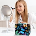 thumbnail image 6 of Flower Butterfly Waterproof PVC Cosmetic Travel Organizer Bag with Zipper - Lightweight and Large Capacity Makeup Storage Case for Women and Girls - Printed Design Toiletry Organizer for Travel, 6 of 6