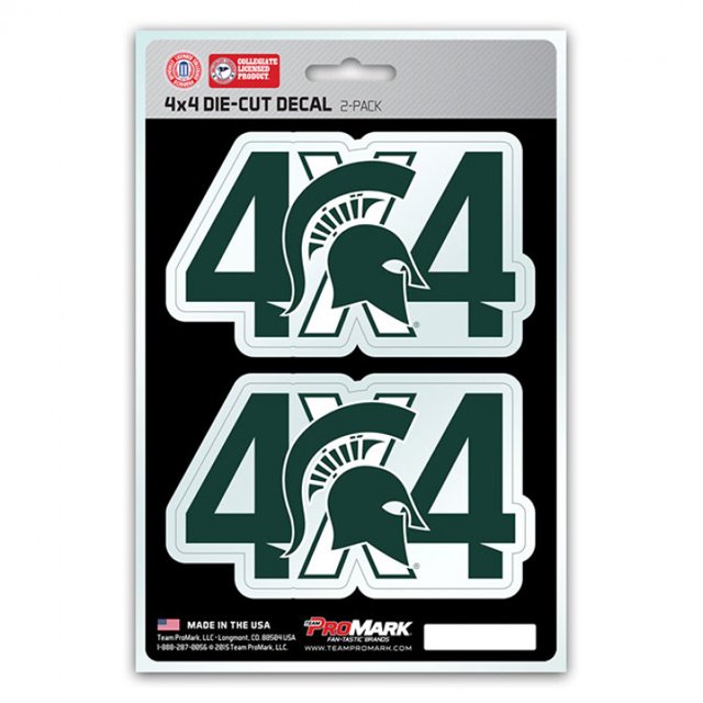Michigan State Spartans Pack de Décalcomanies 4x4