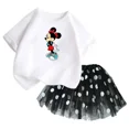 thumbnail image 2 of Conjunto de 2 piezas de camiseta de algodón para niños de Mickey de Disney, falda tutú de princesa de ballet esponjosa, falda de encaje para fiesta de cumpleaños de niña, 2 of 4