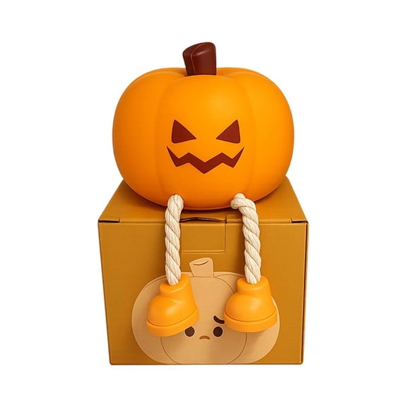 Halloween Pumpkin Night Light, Soft Silicone LED Table Lamp for Bedroom, Nursery and Holiday Decor
