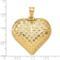 thumbnail image 5 of 14K Yellow Gold Polished Basket Weave Pattern 3-D Heart Pendant Made In Indonesia k5148, 5 of 6