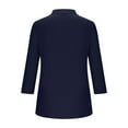thumbnail image 5 of Lmueinov Womens Tops 3/4 Length Sleeve Shirts with Collar V Neck Business Casual Work Tunic Blouses Basic Tees 2025 Fall Outfits, 5 of 7
