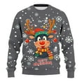 thumbnail image 4 of Unisex Christmas Sweater for Men Women Xmas Holiday Party Funny Print Knit Pullover,Grey,S, 4 of 5