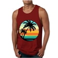 thumbnail image 2 of ZRGHAOYLQ Hawaiian Palm Tree Print Tank Tops for Men Summer Sleeveless Workout Tank Top Big and Tall Beach Vacation Shirts Casual Crewneck Tees Limited Time Deal, 2 of 5