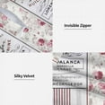 thumbnail image 3 of Vintage French Ticking Modern Floral Throw Pillow Cover,Set of 2 18X18 Inch Velvet Huile De Quinine Elegance Fountain Pink Rose Wreath Striped Cushion Covers Deco Home Couch Living Room Bed, 3 of 5