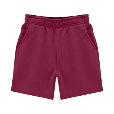 Kids Girls Solid Color Athletic Shorts Above Knee Mini Length Loose Fit Breathable Fabric Elastic Waistband Bottoms for Sports Activities Brick Red 3 Years-4 Years