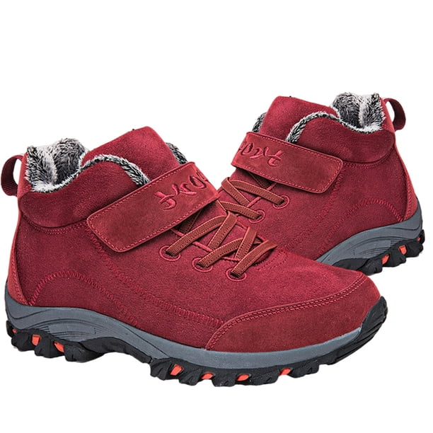 Zapatos Casuales Botas de Nieve Cortas Antideslizantes Mujer Engrosadas para el Invierno (36) Rojo Ndcxsfigh Tenis De Mujer Tenis De Hombre