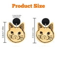 thumbnail image 4 of Pendientes de gato de Halloween, pendientes colgantes de madera con forma de gato negro, pendientes colgantes de esqueleto de gato para mujer, 4 of 5