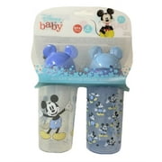 BABY STRAW CUPS 2 PACK - BOYS - DISNEY MICKEY MOUSE - MINI POSES - SIPPERS EARS