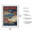 thumbnail image 2 of Havana Cuba - Pan American Airways (PAA) - Vintage Airline Travel Poster by Kerne Erickson - Japanese Unryu Rice Paper Art Print (Unframed) 12 x 16 in, 2 of 4