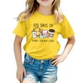 thumbnail image 1 of TZEWGL Cute Shirt For Infnat Solid Color Letter Printed Round Neck Short Sleeved Clothes For Kids size 12-18M, 1 of 4