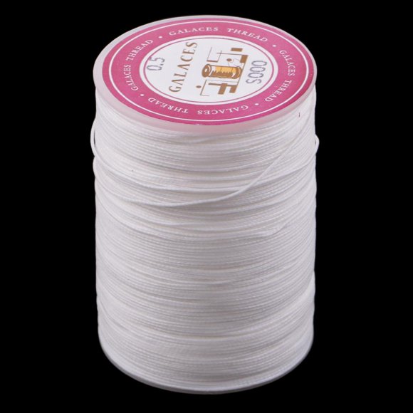 Hilo encerado redondo 0M y 0,5mm Hilo Hugo Hilo encerado para coser Blanco 0.5mm 130 metros