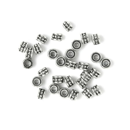 Cousin DIY Metal Rondelle Beads, Unisex, Silver Finish, Model AJM63815158, 30 Pieces