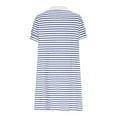 thumbnail image 6 of Summer Dresses for Women 2025, Women's Summer Lapel Collared V Neck Striped Dress Casual Short Sleeve Dresses(Light Blue,S), 6 of 8