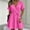 Hot Pink, variant on Women's Summer Cotton Linen Wrap V-Neck Mini Dress Short Sleeve Waist Tie Flowy A-Line Casual Swing Dress for Beach Daily Wear Purple M(M)