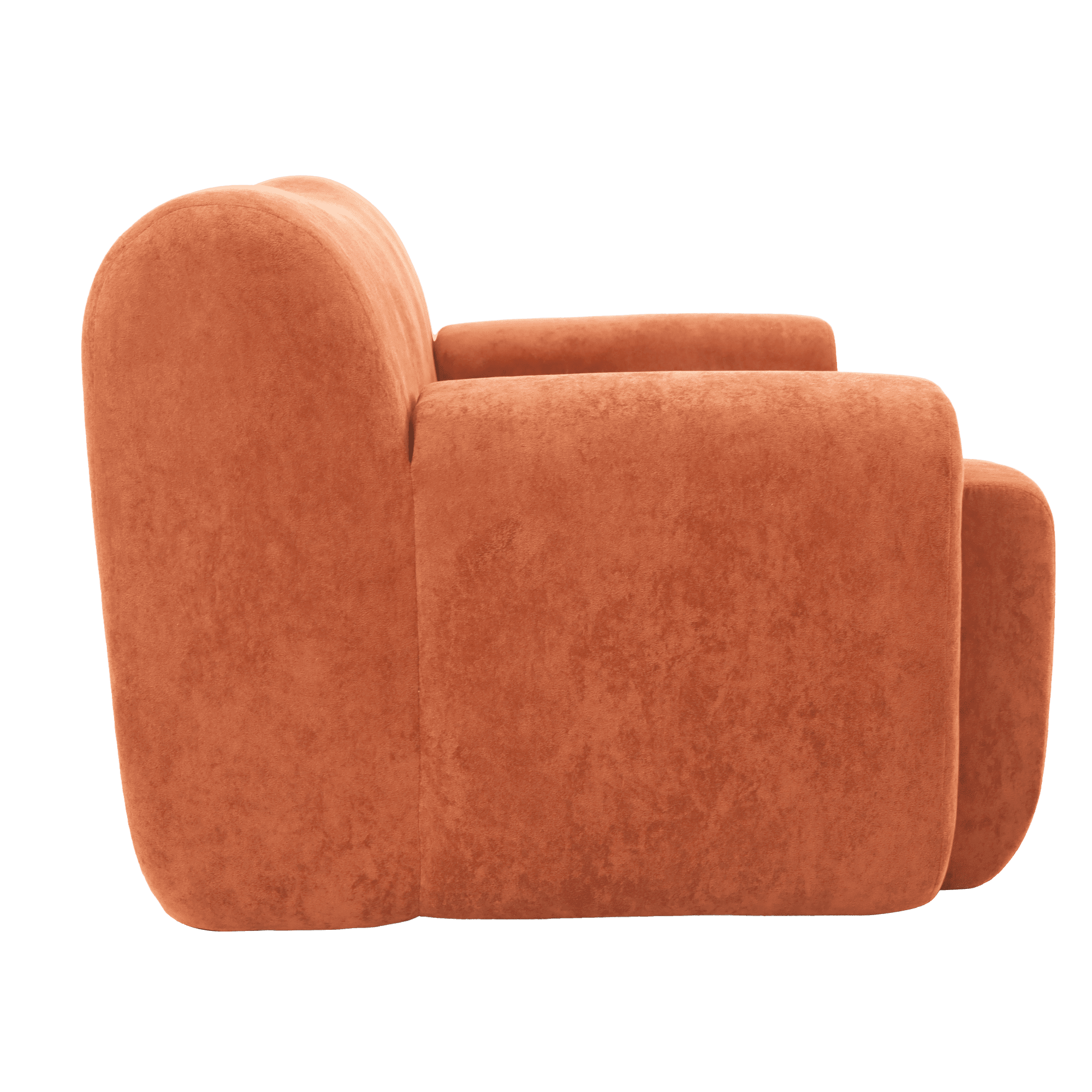 Leumius Oversized Accent Chair,Chenille Fabric Armchair,Comfy Upholstered Single Sofa Chair for Living Room, Bedroom,No Assembly Required,Orange