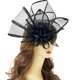 thumbnail image 1 of Retro Ribbon Net Flower Hair Clip Flower Hairpiece for Costume Parties Studded with Oversized Flower Hairpin maroon red, 1 of 4