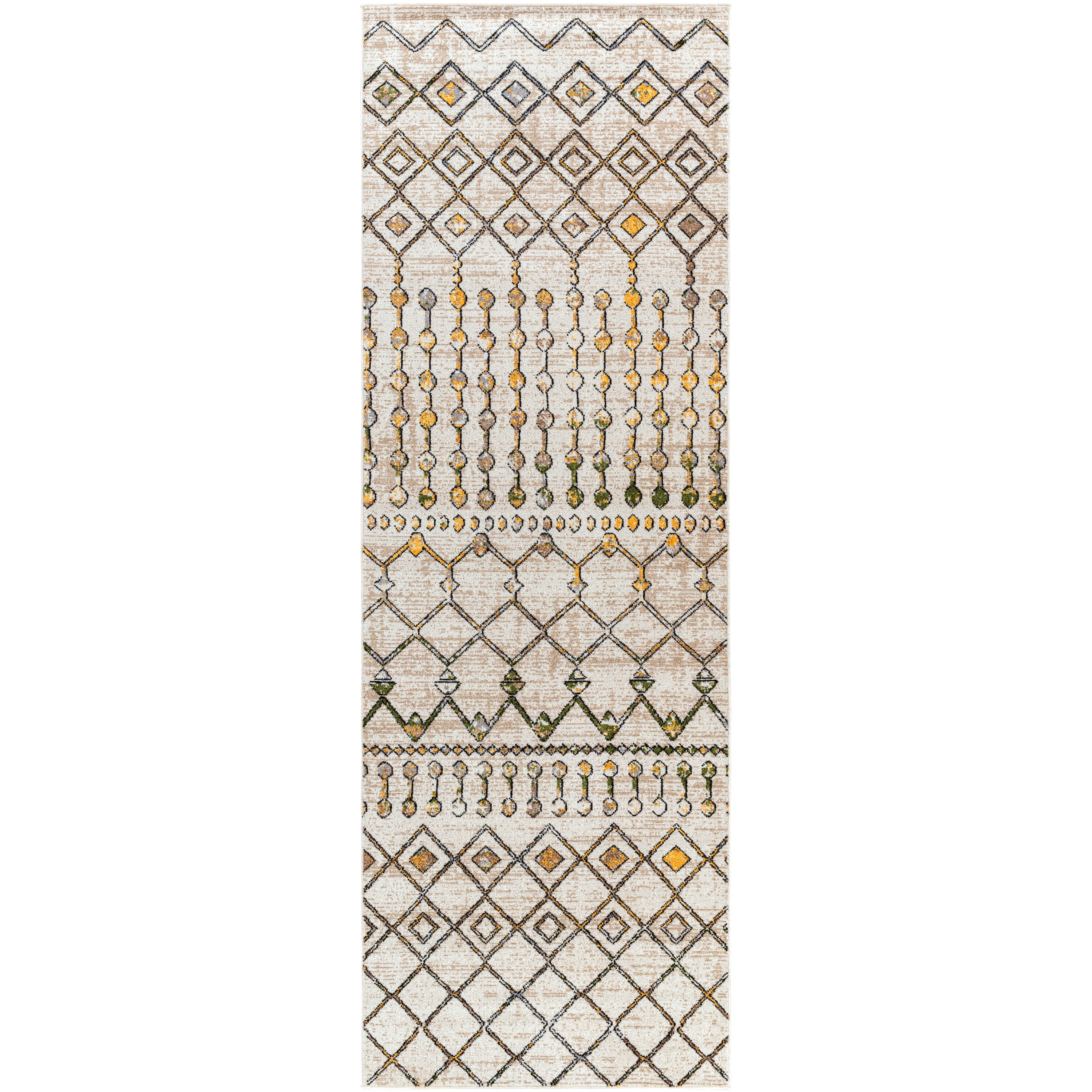 Livabliss Washable Rugs for Living Room, 3x7 Lavadora Global Sage Runner Area Rug, Bedroom Dining Room Home Decor Stain Resistant Carpet (2'7" x 7'3" Runner)