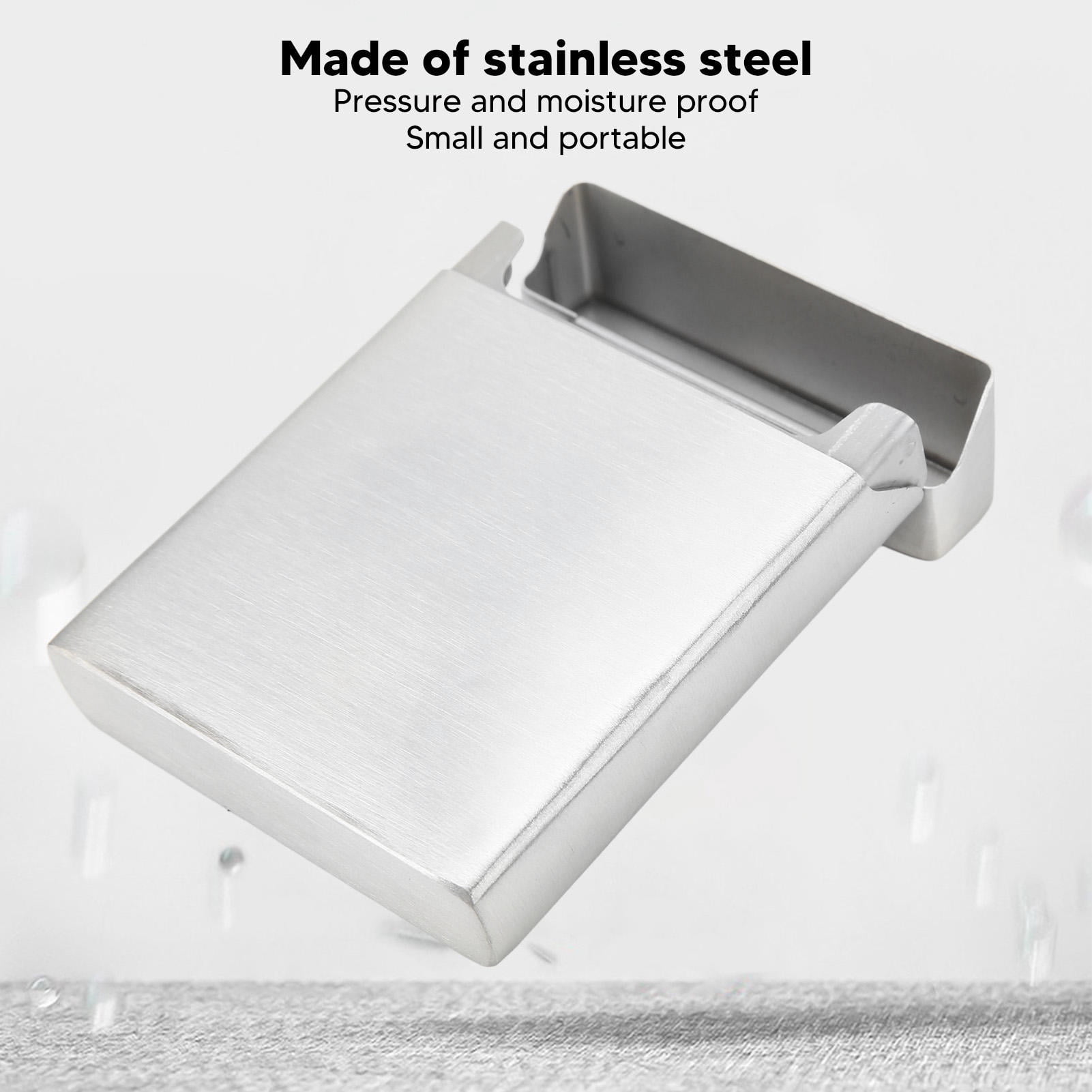 LAZIOEGR Stainless Steel Cigarette Holder Case Large Capacity Portable Hard-Shell Metal Box for 20 Cigarettes (3.94 inches / 10 cm, Silver)