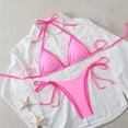 thumbnail image 2 of Staron Women's High Waisted Bikini Set Drawstring Adjustable Push Up Swimsuit Two Piece Beach Vacation Casual Swimwear, Pink M, 2 of 7