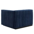 thumbnail image 4 of Modular Sofa Chair, Blue Navy, Velvet, French Living Lounge Cafe Lobby Hospitality Restaurant, Modern Contemporary Boutique HB33735, 4 of 6