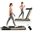 thumbnail image 1 of SuperFit 2.25HP 2 in 1 Folding Treadmill W/ Speaker Remote Control APP Yellow, 1 of 10