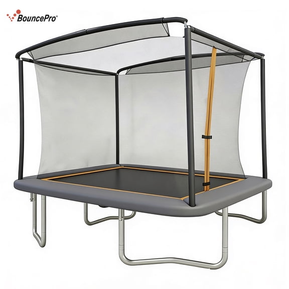Sportspower BouncePro 8x10ft Trampoline Meets ASTM Safety Standards, Easy-Fold Storage, Heavy-Duty Rust-Resistant Steel Frame, UV-Resistant Jump Mat & Safety Net