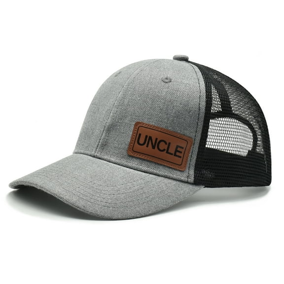 CYYFXKA Uncle Hat for Men, Gifts For Uncles, Leather Patch Adjustable Uncle Trucker Baseball Caps For Father's Day Birthday Gift