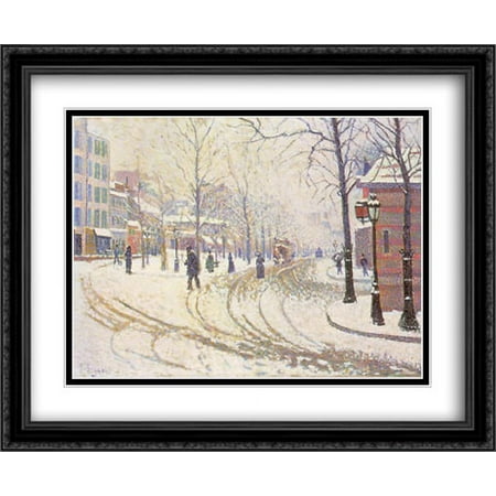 Boulevard de Clichy 1886 2x Matted 34x28 Large Black Ornate Framed Art Print by Paul Signac