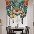 thumbnail image 3 of William Morris Plant Floral Balloon Curtains for Bedroom/Front Door/Bathroom, Retro Lotus Flower Leaves Tie Up Curtains 63 Inch Length Light Filtering Kitchen Curtains Shades for Windows 46"x63", 3 of 8