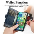 thumbnail image 3 of For iPhone 16 Plus Leather Phone Case Wallet Folio Flip Cover Casual Business, [RFID Blocking] Multi Hidden Anti-theft Card Holder Cash Slot, Side Magnetic Buckle, Stand Support,Blue, 3 of 6