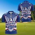 thumbnail image 4 of Aplkyhs 250th Anniversary Eagle Matching Golf Shirts for Couple Quarter Zip Couple Golf Matching Outfits Breathable Fabric Mens Hawaiian Shirt Keep Cool in Hot Weather Washable, 4 of 6