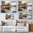 thumbnail image 4 of Designart "Brown Lakehouse Reflections Of silence II" Landscapes Floater Framed Wall Art Living Room, 4 of 7