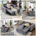 thumbnail image 5 of Eosunjian Convertible Sofa Bed,Sofa Bed Couch,Grey Sofa Sleeper Velvet Loveseat Sleeper with Put out Bed and Adjustable Backrest,3-in-1 with Cup Holders, Side Pockets, USB Ports and 2 Pillows, 5 of 11