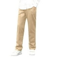 thumbnail image 2 of MKOSPLRT Trousers Pants for Kid Boys High Waist Pull On Straight Leg Pants Solid Flat Front Dress Pants Casual Dressy Pants with Pocket, 2 of 6