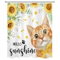 thumbnail image 2 of HVEST Sunflower Spring Shower Curtain, Funny Cute Orange Cat Flower Shower Curtain - Yellow Floral Bathroom Decor, Waterproof Polyester Fabric, Includes 10 Hooks, 60x72 Inches, 2 of 6