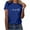 Blue, variant on Womens Summer Tops 2022 Casual Dressy Short Sleeve Womens T Shirts Graphic Pack Letter Print Tee