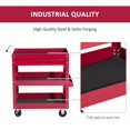 thumbnail image 4 of Tool Cart With 3 Tray 1 Drawer Storage Chest Garage Utility Red, 4 of 6