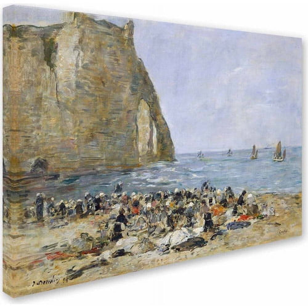 Trademark Fine Art "Washerwomen on the Beach" Canvas Art by Eugene Boudin