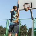 thumbnail image 5 of Sikiie Red And Blue Flame Wave Dragon Basketball Jersey Reversible Men's Mesh Athletic Sports Shirts Training Practice S-4XLSmall, 5 of 6