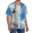 thumbnail image 2 of Kdxio Men's Hawaiian Shirt for Men Short Sleeve Shirt Cute Cloud Bichon Frise Summer Casual Holiday Beach Button Down T-Shirts, 2 of 5