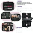 thumbnail image 4 of Extra Large Travel Makeup Bag Professional Cosmetic Train Case Organizer with Adjustable Shoulder Strap & Dividers, Black, 4 of 9